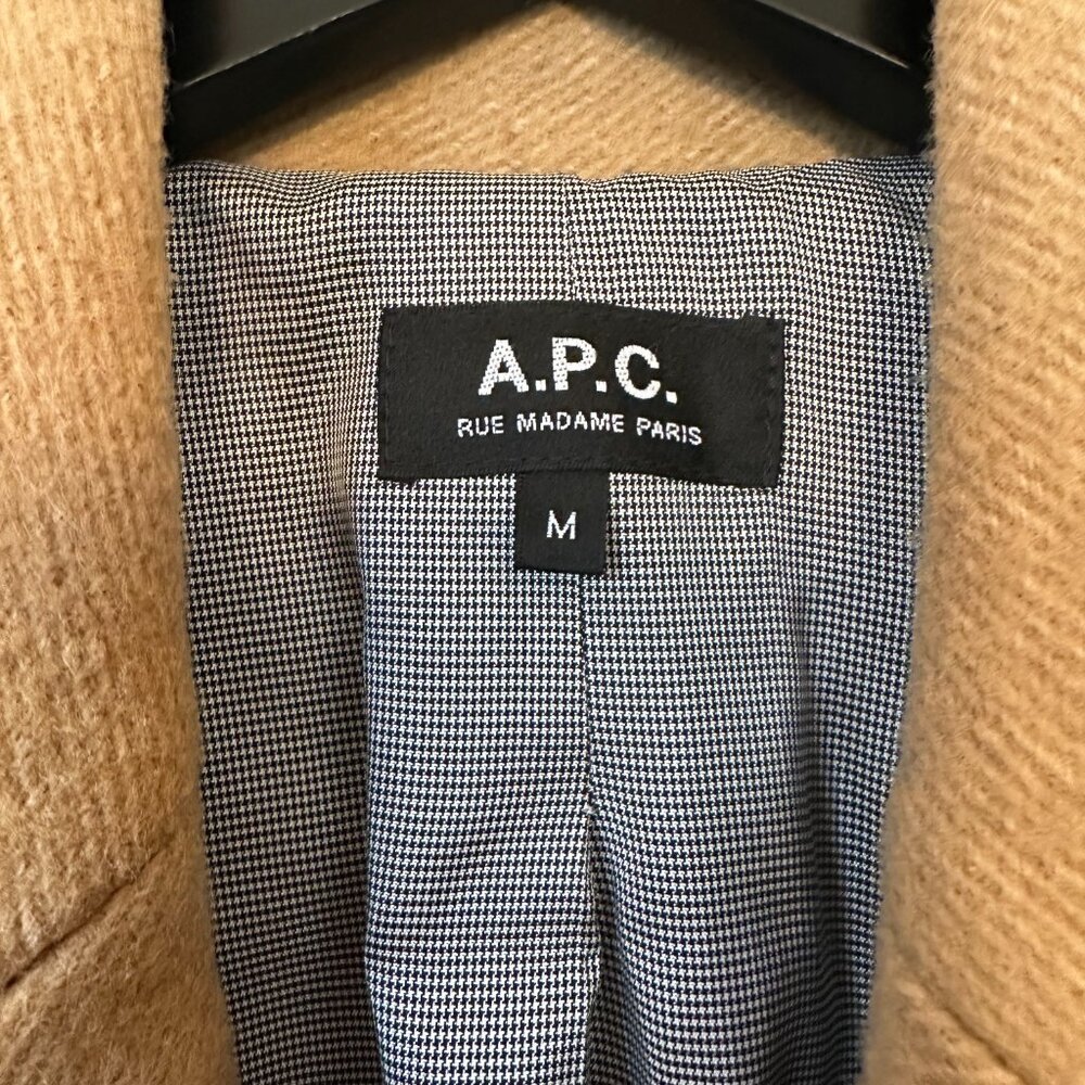 Apc Wool Blend Camel Coat Size M - image 2